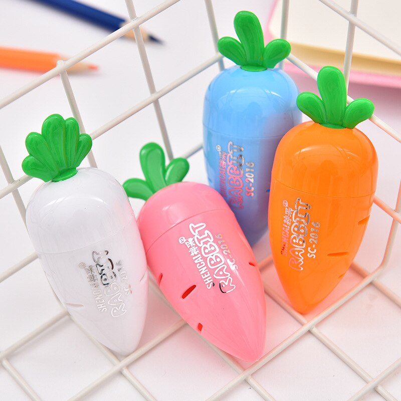 5 pcs/lot Kawaii Lovely Plastic Carrot Automatic Pencil Sharpener For Children School Stationery office Supplies
