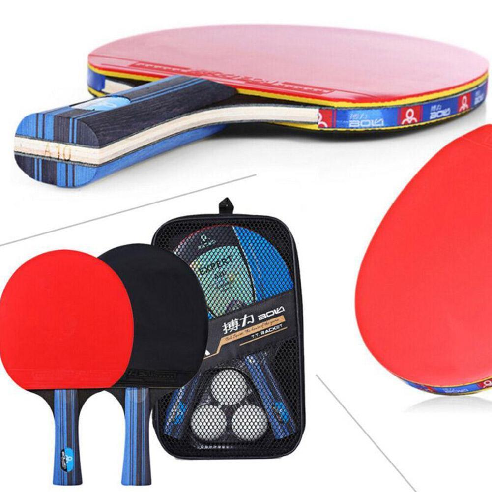 De Raquette de Ping-Pong Ensemble Étudiant Pong Sertie de Paddle Équipement Sport Battant Pong 3 Boules Raquette