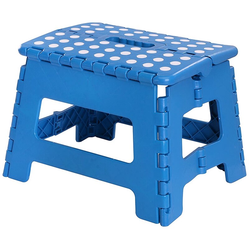 Taburete con escalón plegable para niños, de plástico ligero, azul: Default Title