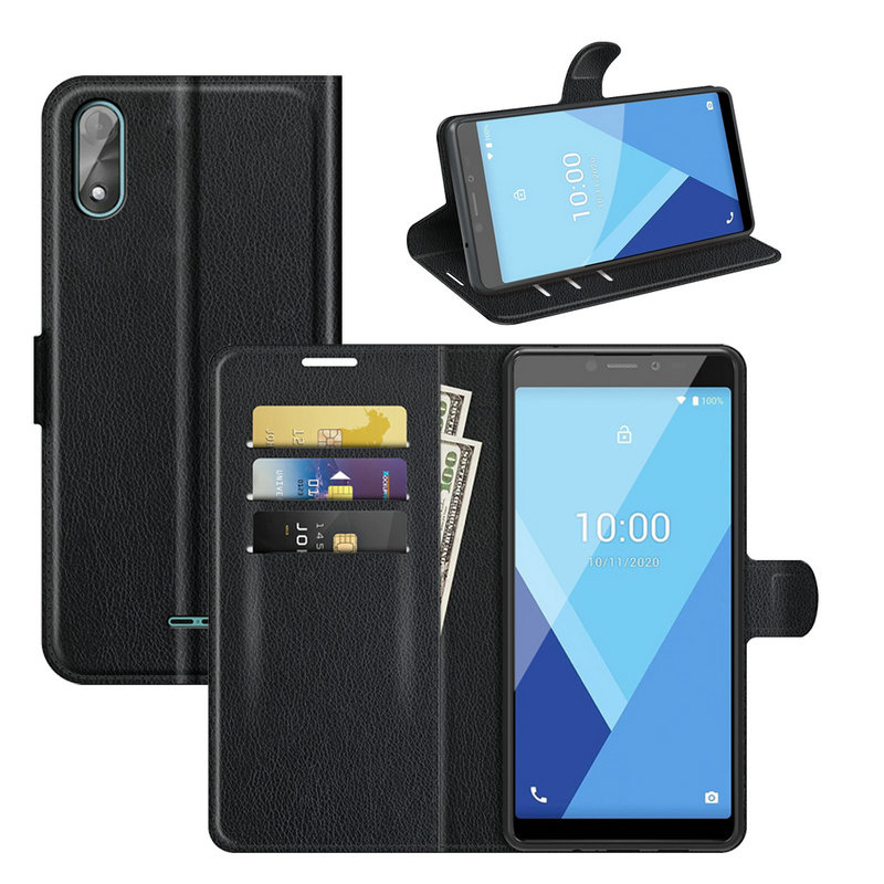 Para wiko y51 carteira caso do telefone flip capa de couro capa etui fundas
