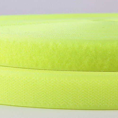20mm*25 Yard Colorful Velcro Nylon Hook and Loop Tape Adhesive Fastener Sticke No Glue Garment Clothing Sewing Accessories: Bright Yellow25yards