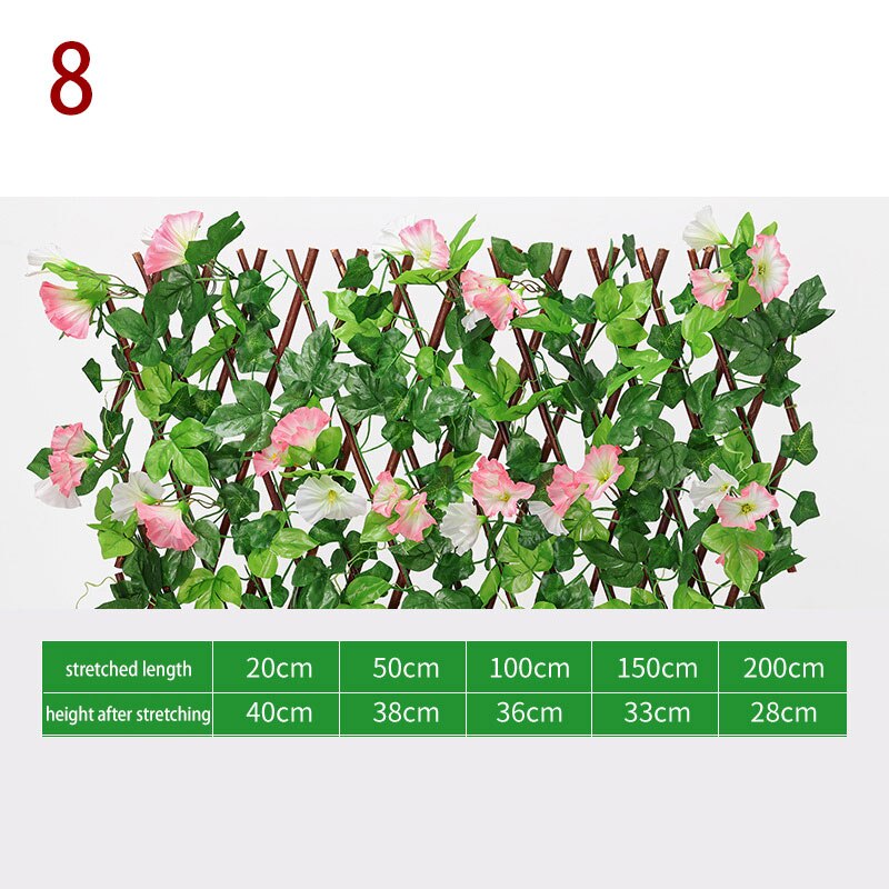 Clôture rétractable artificielle pour plantes de jardin, Simulation de fleurs, feuilles, décoration de jardin, écran de protection en treillis: 8