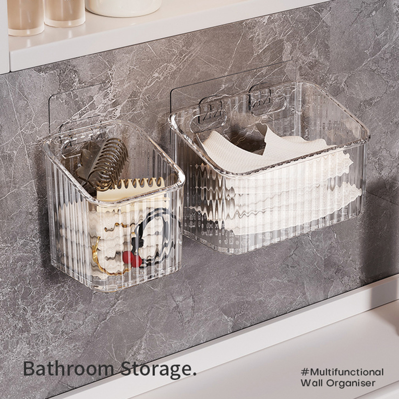 Bathroom Storage Rack Transparent Plastic Organizer Holder Toiletry Hair Accessory Jewelry Makeup Organizer Bracket Storage Rack