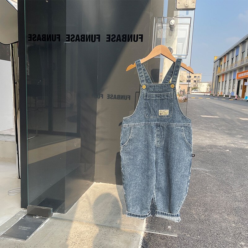 2022 Lente Baby Boy Denim Bretels Broek Voor Kinderen 2-18