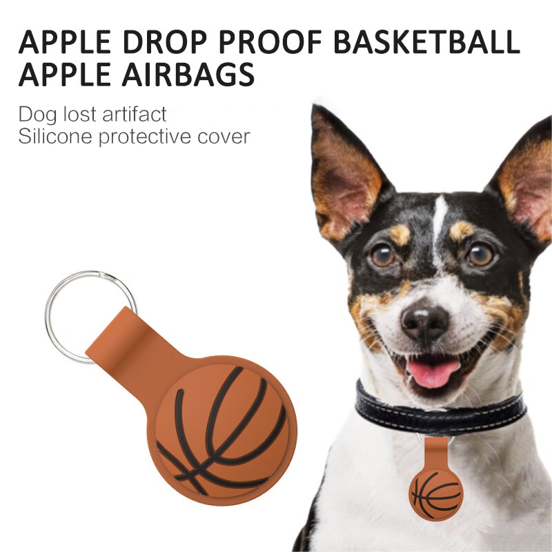 Voor Airtags Voor Iphone Verlies Preventer Anti Scratch & Verloren Case Beschermende Skin Sleeve Cover Cartoon Basketbal Shockproof Case