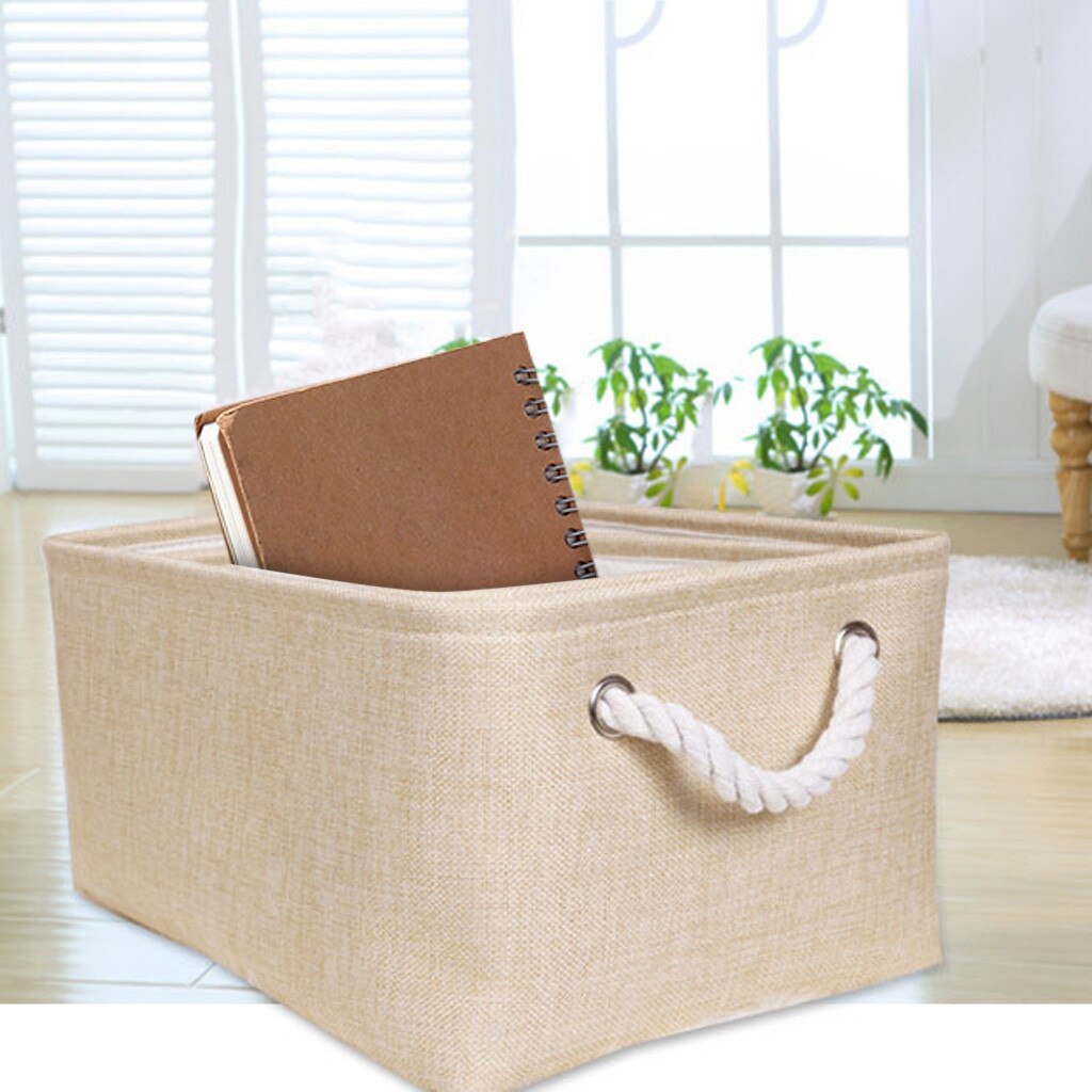 Multifunctional Storage Organizer Canvas Fabric Foldable Basket Laundry Storage Baskets with Handles Easier for storage