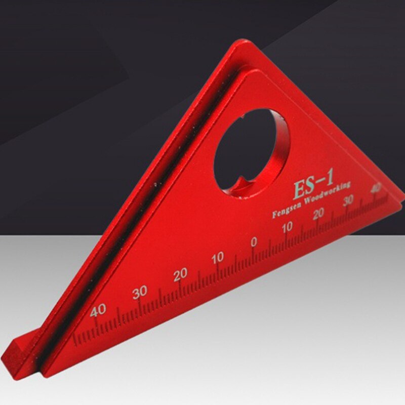 Aluminum Ruler Triple-cornered Ruler 45 Degree Right Angle Gauge Woodworking Carpenter Tools
