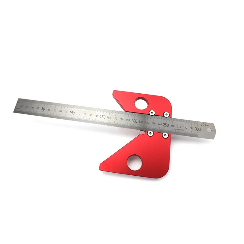 Règle de menuisier à angle de 45 degrés, règle à bois, règle à cœur rond, jauge de disposition, outils pour le travail du bois