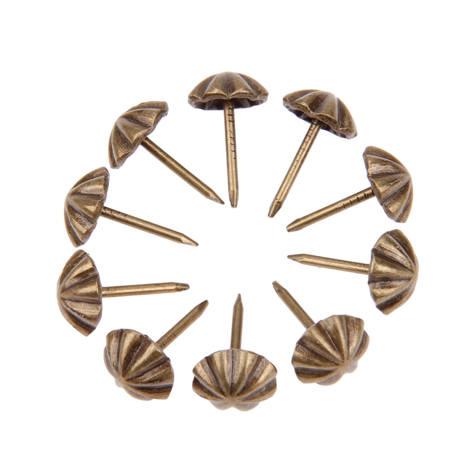 Clavos de tapicería de Bronce Antiguo, caja de de joyería de hierro, tachuelas de tapicería decorativa, Perno para muebles, 11*17mm, 100 Uds.