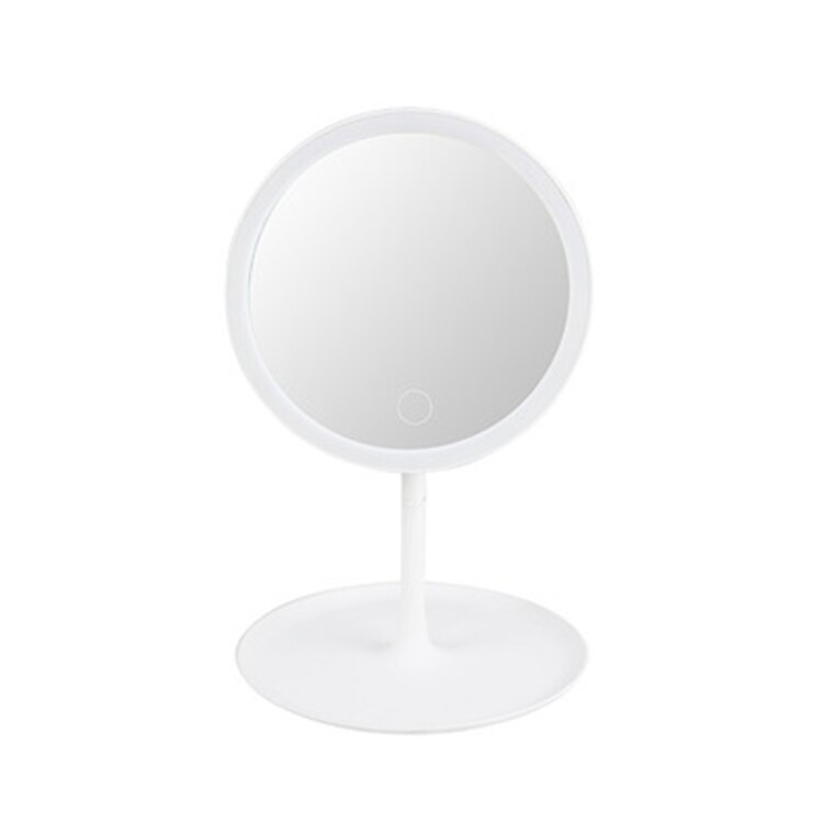 LED Light Makeup Mirror Adjustable Touch-Control Make-up Mirror With Daylight Rechargeable Lithium Battery For Usb Vanity Mirror: White