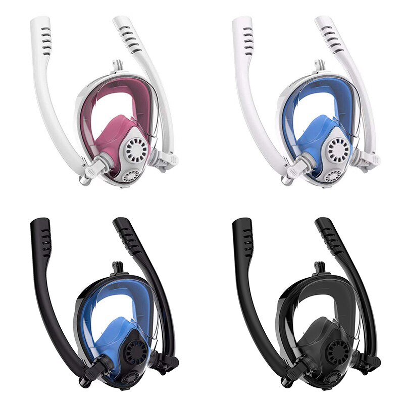 Full Face Snorkel Mask Swimming Water Sports Double Tubes Anti Fog Diving Mask 19ing