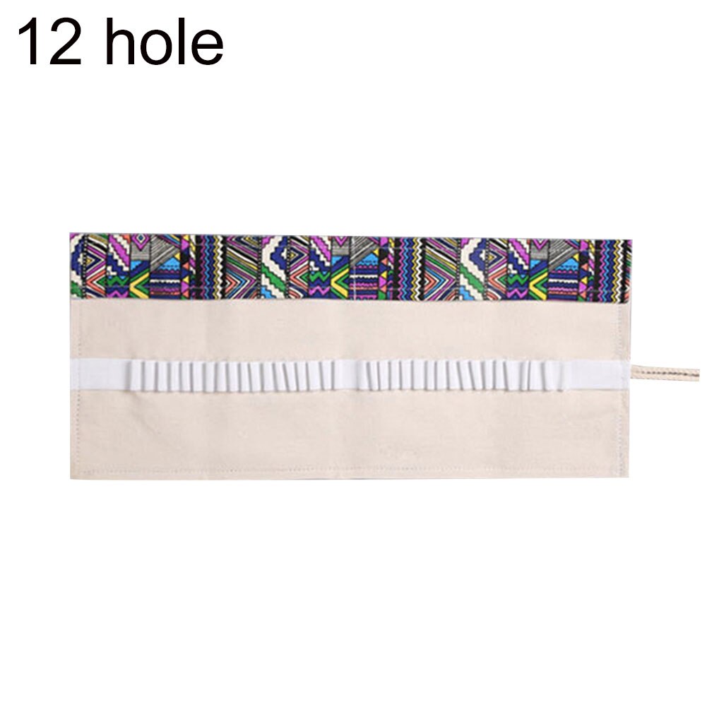 12/24/36 huller pige dreng penalhus pen taske lærred rulle stationær holder panel: Etniske 12 huller