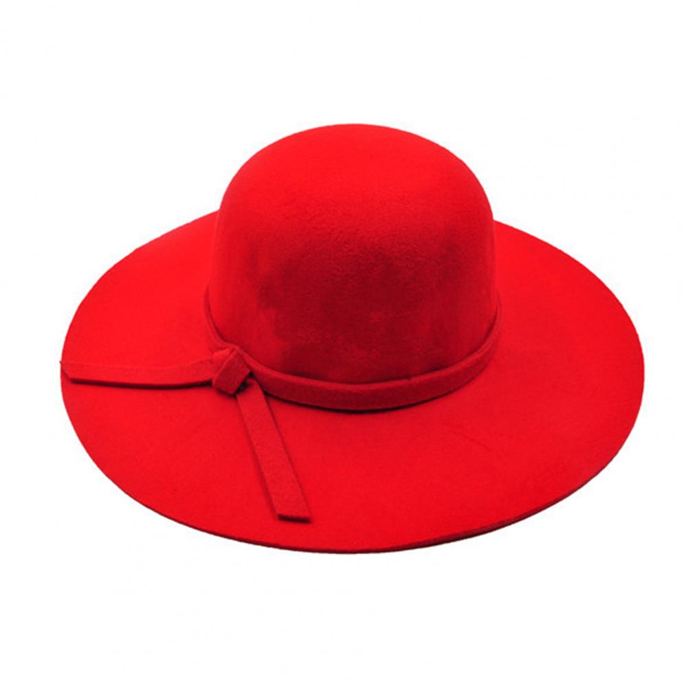Gorro de lana con visera ancha y lazo para mujer, gorro de playa con visera ancha, redondo, cálido, con protección solar, para otoño e invierno,: Rojo