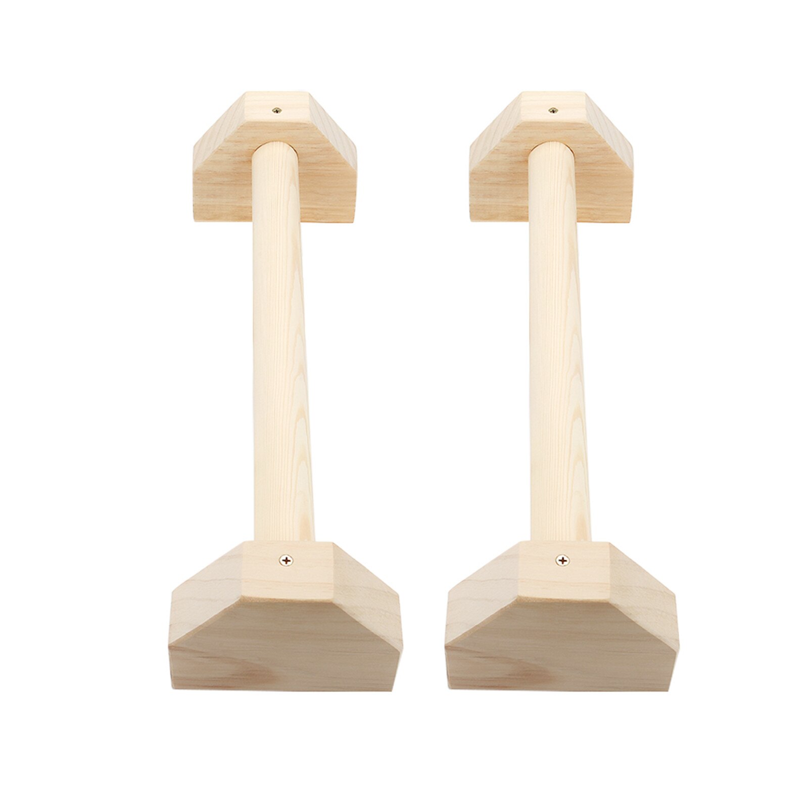 1 Pair Parallettes Gymnastics Calisthenics Handstand Bar Wooden Fitness Exercise Tools Training Gear Push-Ups Double Rod Stand: Beige