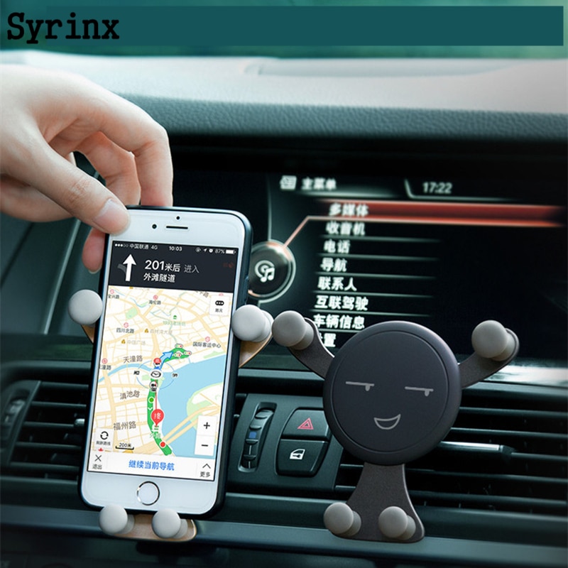 Universal Car Phone Holder GPS Stand Gravity Stand For Phone in Car Holder Stand No Magnetic For iPhone X xs Smile face support