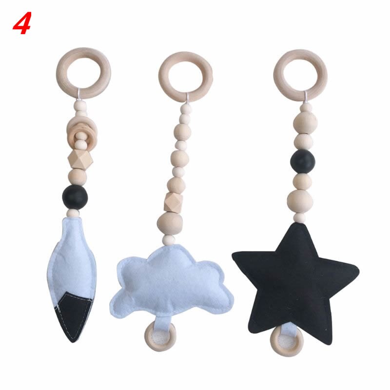 Nordic Stijl Ring-Pull Baby Gym Speelgoed Sensory Kwekerij Kinderkamer Baby Peuter Kleding Houten Frame Rack Decoratie L41D: 4