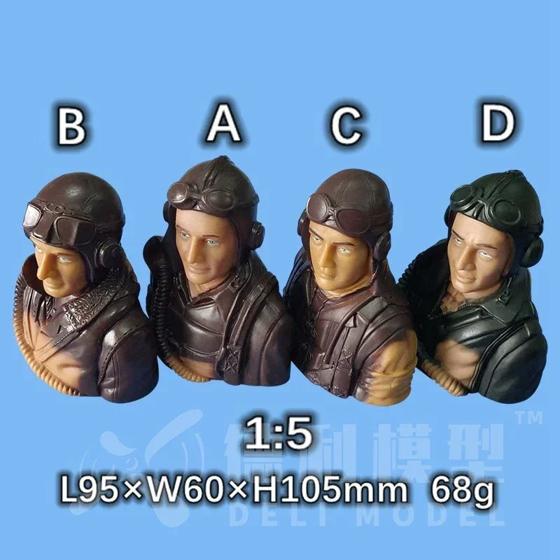 1Pc 1:5 1:6 Speelgoed Bestuurder Mannelijke Model Piloot Voor Rc Vliegtuig Model Accessoires: Donker Kaki