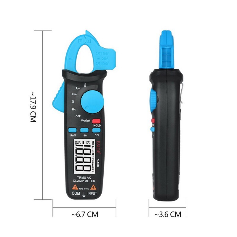 Voltage Clamp Meter Pocket Digital Clamp Meter Multimeter ACM91 DC AC Current Accurate 1mA Ammeter Temp Tester#