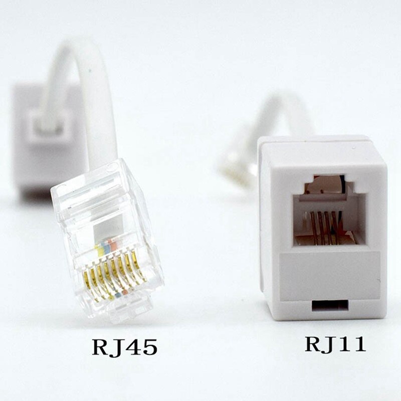 4 Pieces Of RJ45 Male To RJ11 Female Adapter, Telephone RJ11 6P4C Female To Ethernet RJ45 8P4C Male Converter Cable