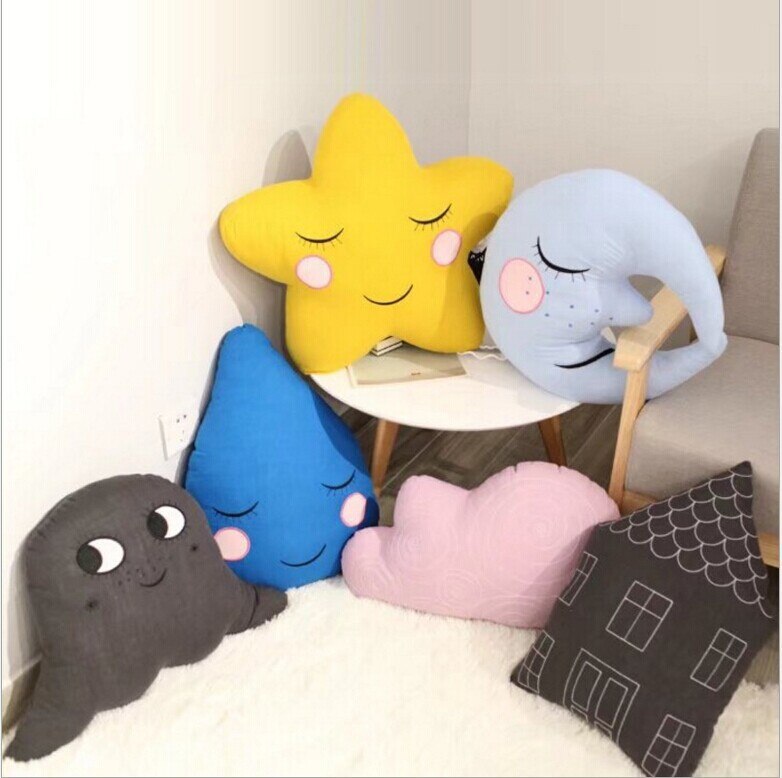 Almohada extraíble de cáñamo y algodón Ins para decoración de la habitación de los niños, almohada para sofá, muñeco de juguete