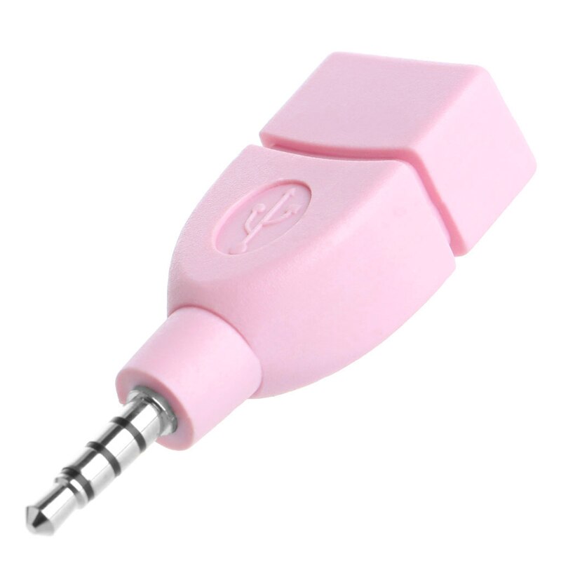 Universal 3.5mm Male Aux Audio Plug Jack To USB 2.0 Female Converter Adapter