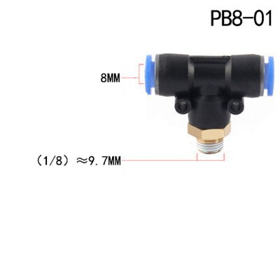 Raccord pneumatique à filetage mâle BSPT | 4mm 6mm 8mm 10mm 12mm tuyau, 1/8 "1/4" M5 3/8 "1/2" "BSPT coupleur pneumatique: PB8-01