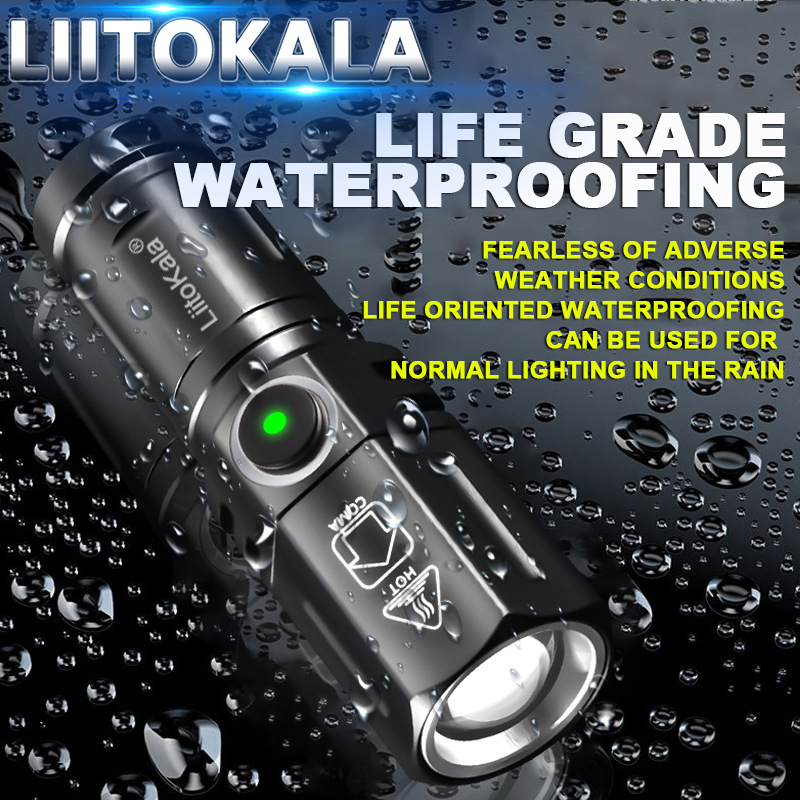 Liitokala lf -535 lf-536 led +16340 700 mah genopladeligt batteri stærk fotoelektrisk langtrækkende udendørs ultralys lommelygte