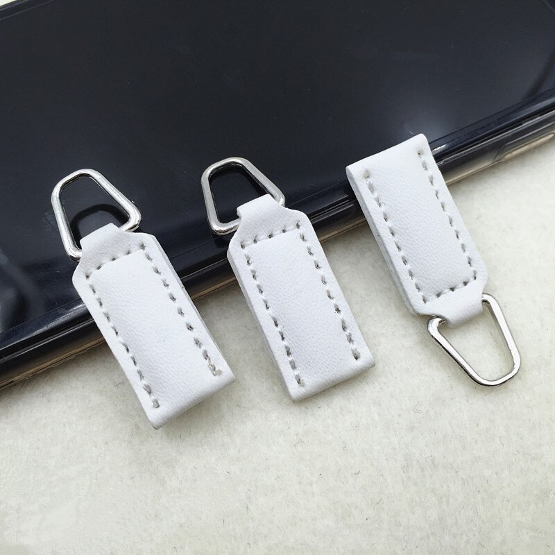 2pcs Leather Zipper Pull Tags Zip Puller Handbag Repair Accessory