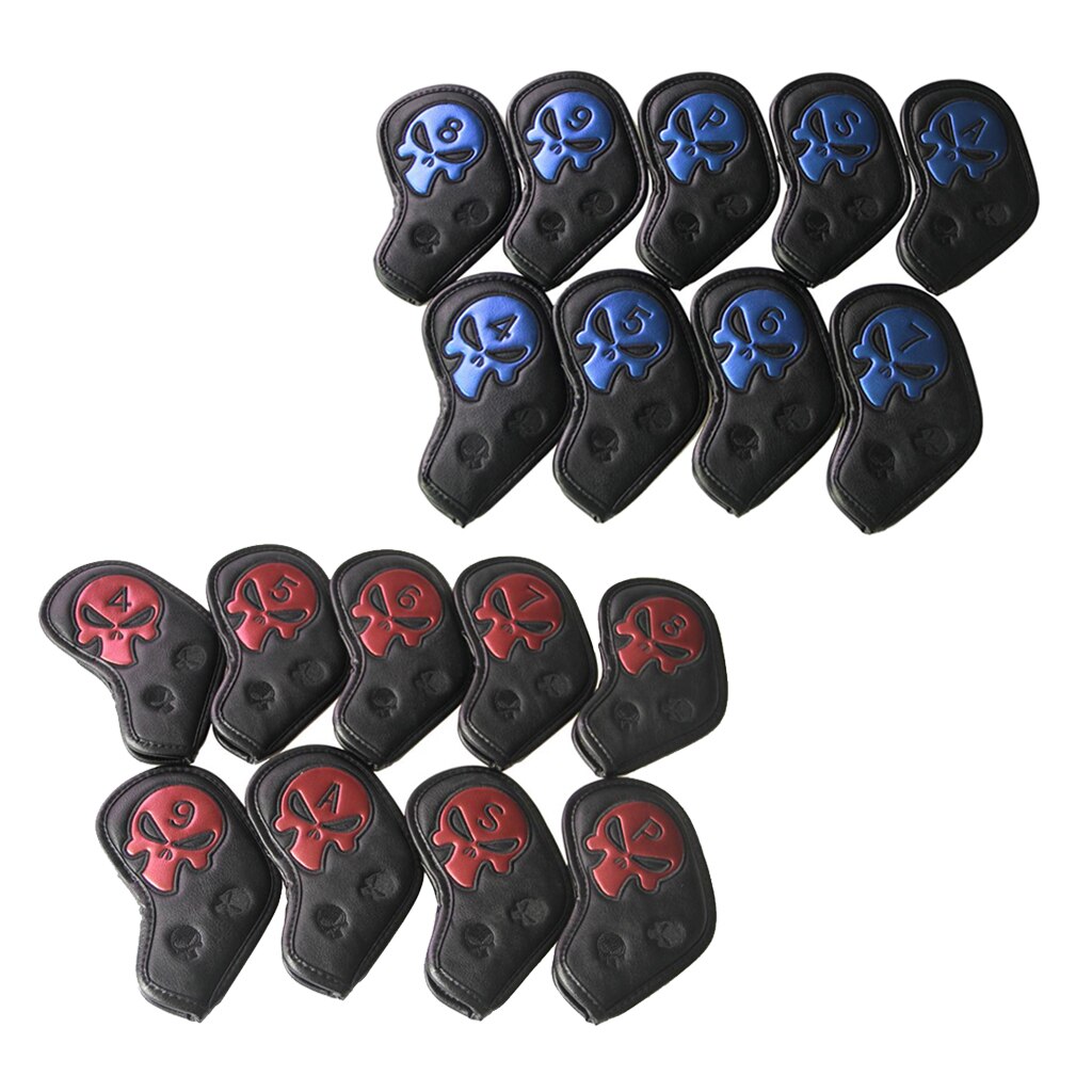 Pack Van 9 Premium Golf Iron Head Covers Schedel Headcover 4,5,6,7,8,9,A,S,P