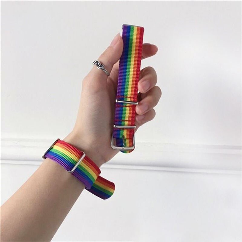 Nylon Rainbow Lesbiennes Gays Bisexuals Transgender Armbanden Voor Vrouwen Meisjes Pride Geweven Gevlochten Mannen Paar Vriendschap Sieraden