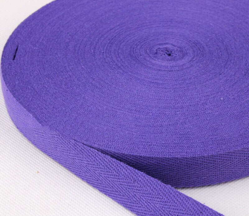 45M Meetee 2cm Herringbone Pattern Cotton Webbing Tape High Tenacity Bag Lable Ribbons Sewing Tapes Bias Binding DIY Accessories: Purple