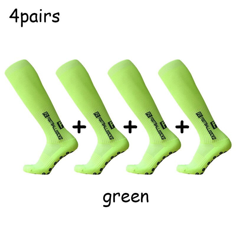Long FS Football Socks Non-slip Silicone Sole Compression and Breathable Professional Football Socks: green