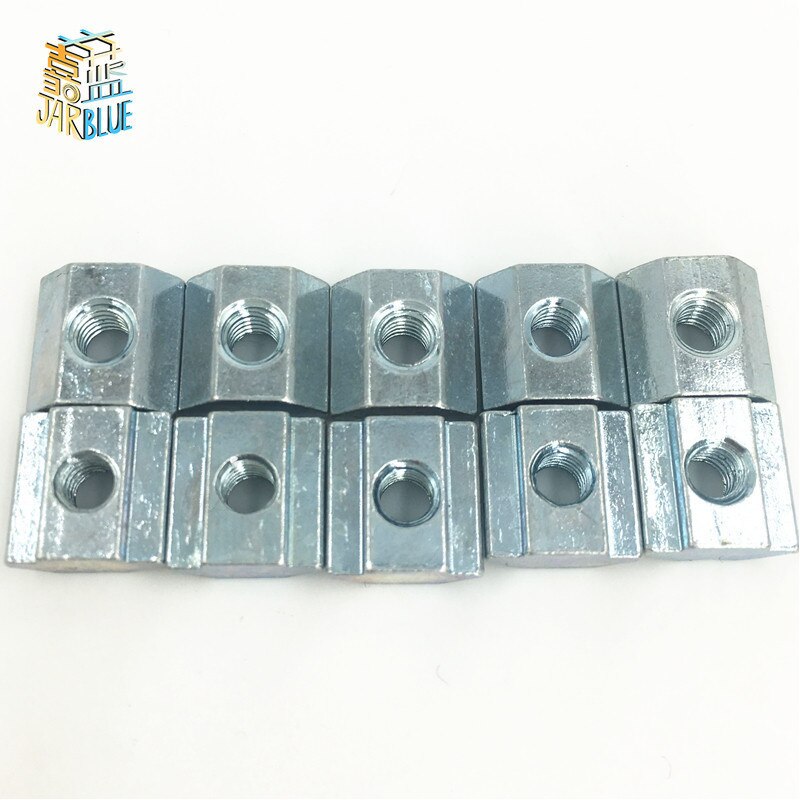 50 Stks/partij T Sliding Hamer Moer Blok Vierkante Moeren M5 M4 Moer Aluminium Profiel Sleuf 6 Zink Gecoate Plaat aluminium Accessoires