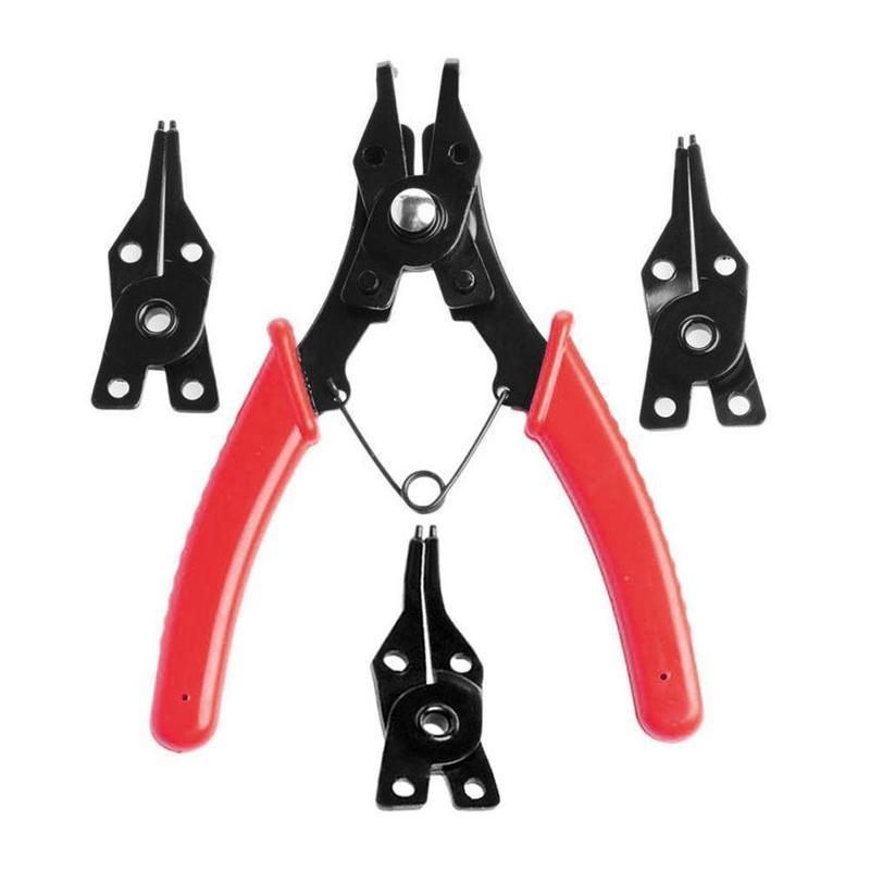 4 In 1 Multitool Snap Ring Pliers Set For Internal Head Clip Tools External Retaining Combination Spring Plier Disassembly G3S7: Default Title