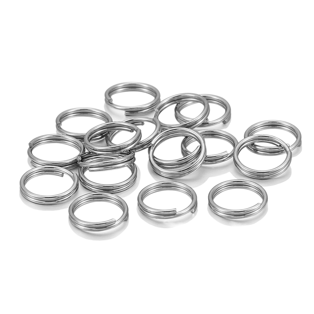 50/100pcs/lot 5-15 mm Stainless Steel Open Jump Split Rings Double Loops Connectors For DIY Keyring Jewelry Making Accessories