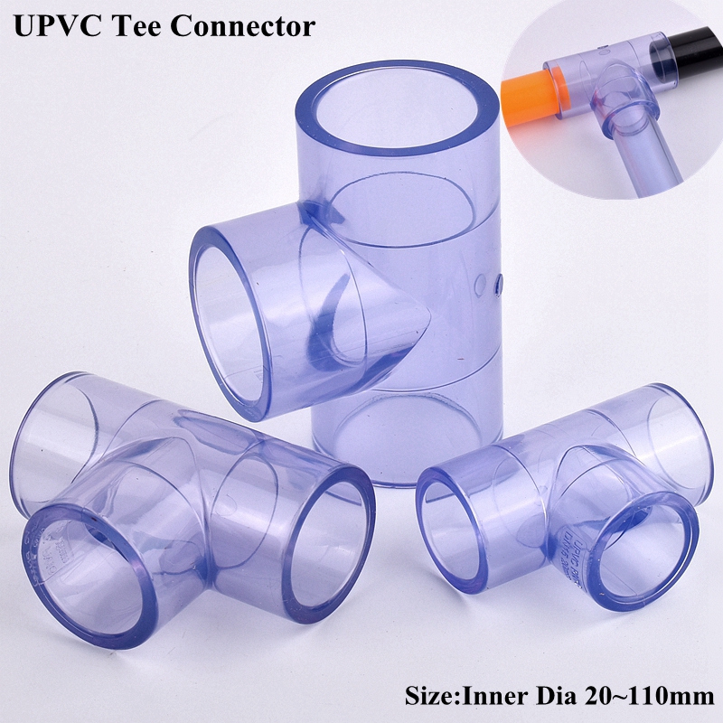 Connecteur Direct de tuyau UPVC, coude d'aquarium, bouchon d'extrémité de Joint d'eau de jardin, Tube d'irrigation, Valve de Joint en T, 20 ~ 110mm, 1 pièce