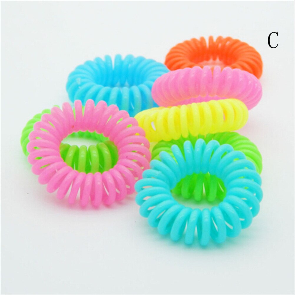 10PCS Telephone Wire Elastic Hair Bands Hair Accessories No Crease Coil Hair Tie Plastic Spring Gum For Hair Ties Ponytail Clear