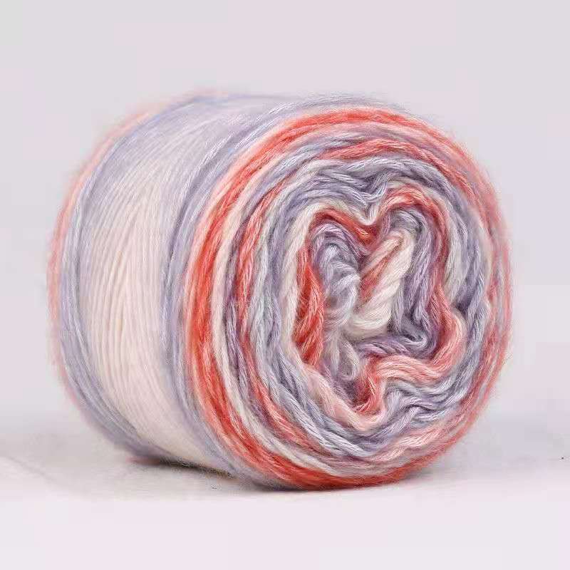 280m Cake Yarn DIY Woven Cotton Long Segment Dye Rendering Gradient Rainbow Crochet Thread 100g Handmade Stuff: 59