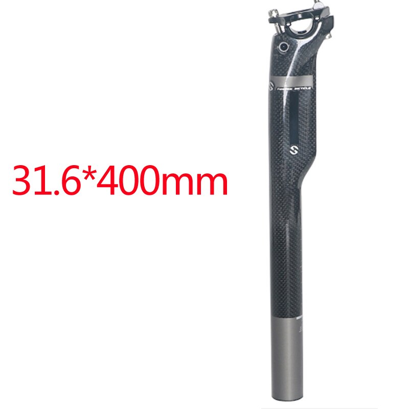 TOSEEK Bicycle Mountain Bike tige de selle Accessoires de vélo ultra-légers haute dureté tige de selle de vélo en carbone: 3K bright light P