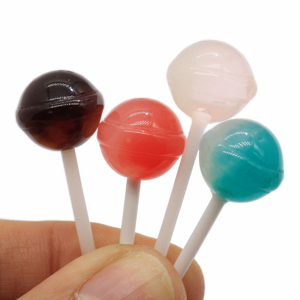 Piruletas redondas de colores en miniatura para hacer joyas, 50/100 Uds.