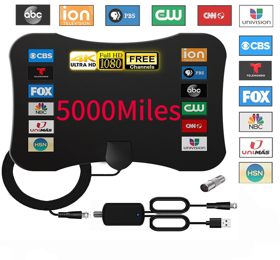 5000 Miles TV Antenna Upgraded Newest HDTV Indoor Digital Amplified TV Antennas