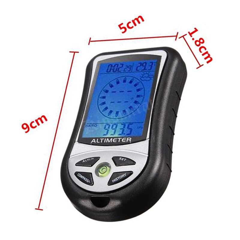 8 In 1 Electronic Compass Altimeter Barometer Thermometer Weather Forecast Time Calendar Clock Handheld Compasses