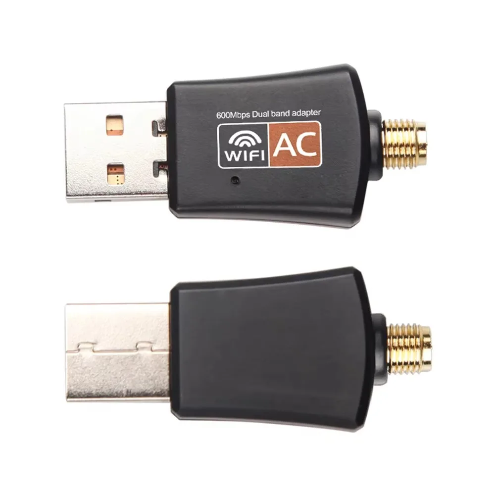 Dualband-USB-WLAN-Adapter, 600 Mbit/s, 2,4 GHz, 5 GHz, WLAN mit Antenne, PC, Mini-Computer, Netzwerkkartenempfänger