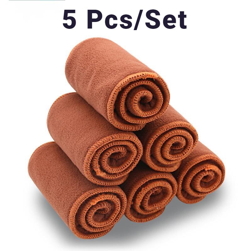 Insertos de pañales lavables reutilizables, algodón de bambú, forro elástico para cubierta Del Pañal Del Bebé, carbón vegetal, 5 uds.: 5Pcs Coffee