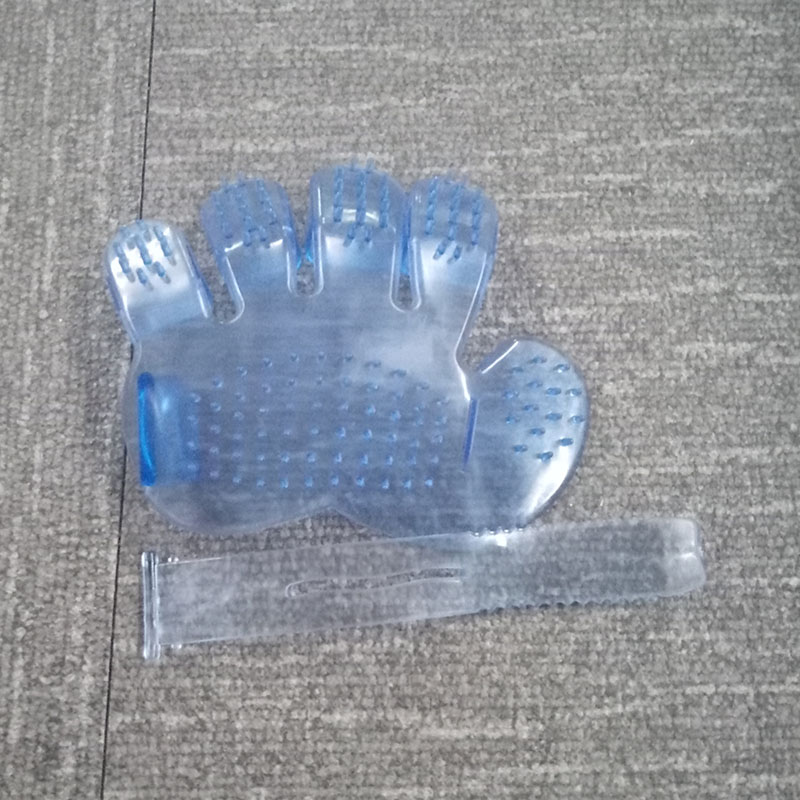 Guante de cepillo de baño para ducha de gato, guante de cepillo de desodorización para perros, guante de pelo peinado para masaje de mascotas, guante de aseo para mascotas, suministros para mascotas G0001: Blue