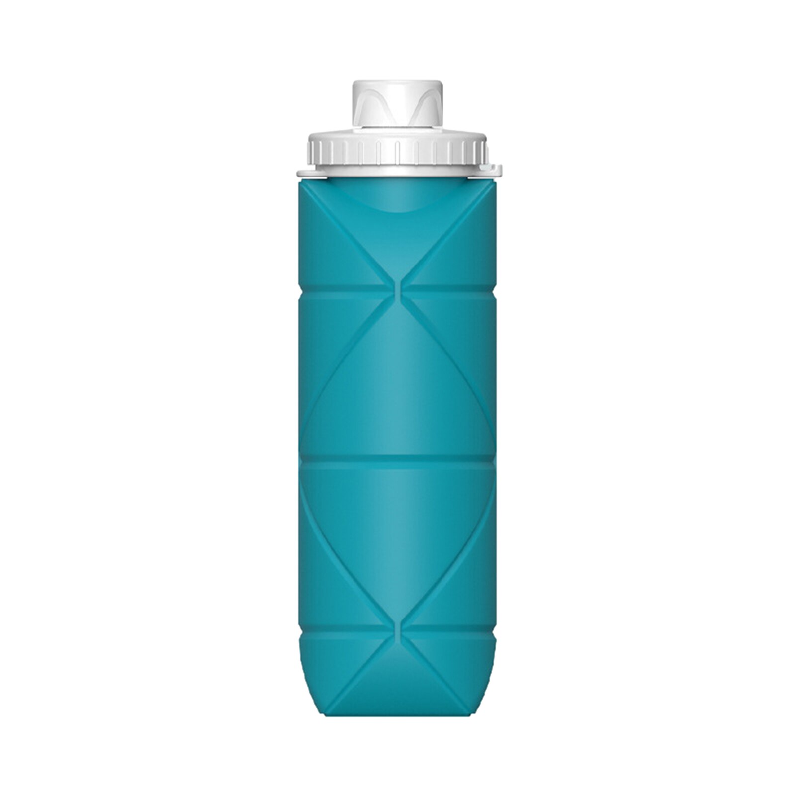 600Ml Mini Draagbare Opvouwbare Siliconen Water Fles Voor Zakenreizen Outdoor Sport Grote Capaciteit Telescopische Cup: Cyan Blue