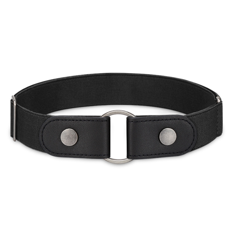 Cinturón elástico Invisible sin hebilla para mujer, pantalones vaqueros, vestido, cinturón elástico ajustable sin hebilla, No se muestra: Negro