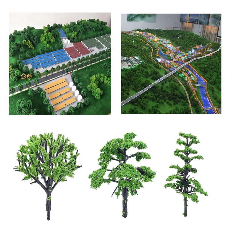 25pcs Model Trees Pagoda Park Poplar Forest Pine Miniature Micro Diorama Decoration Scenery Layout