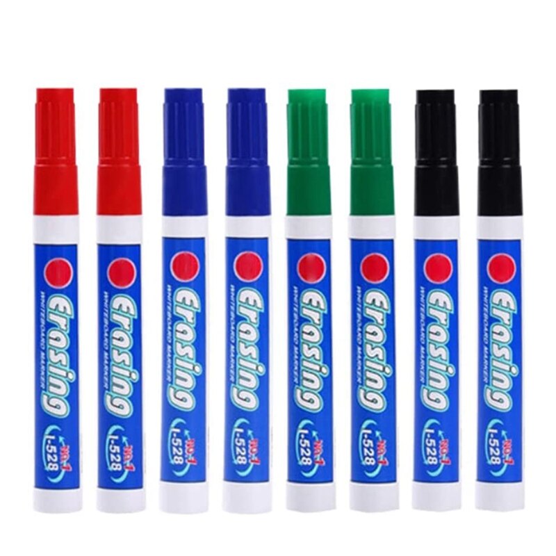 22 Pennarelli Cancellabili A Secco Con Magnete – Punta Fine, Colori Rosso, Blu, Nero – Scrittura Rapida Per Lavagne, Ufficio, Scuola