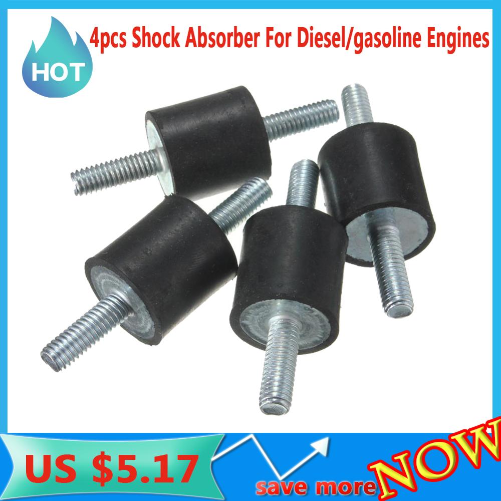 Amortiguador de goma para motores diésel/gasolina, aislador M6, generador antivibración, bobinas de silenciador de escape, 4 Uds.
